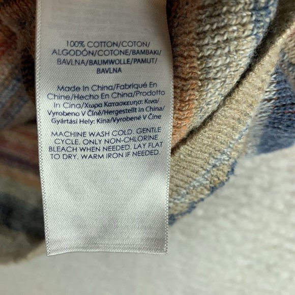 Chaps Sweater Women's Medium Aztec Geometric Cotton Knit Boat Neck Western 7744 - Picture 4 of 7